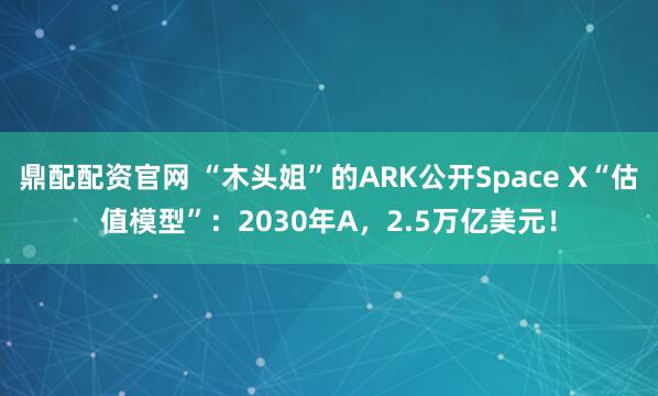 鼎配配资官网 “木头姐”的ARK公开Space X“估值模型”：2030年A，2.5万亿美元！