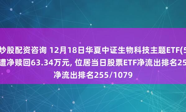 炒股配资咨询 12月18日华夏中证生物科技主题ETF(516500)遭净赎回63.34万元, 位居当日股票ETF净流出排名255/1079