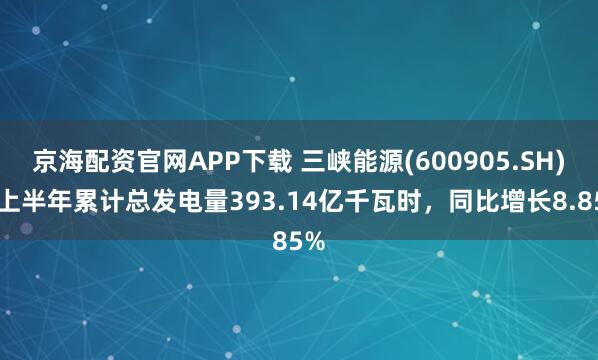 京海配资官网APP下载 三峡能源(600905.SH)：上半年累计总发电量393.14亿千瓦时，同比增长8.85%